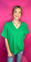 Evergreen V-neck Top