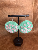 Mint Blossom Beaded Earrings