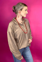 Textured Terry Top-Taupe