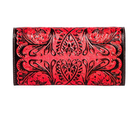 Tambrina Hand-Tooled Wallet in Red