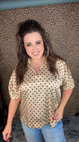 Polka Dot Charm - Taupe Top