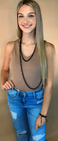 Haven V-Neck Bodysuit - Tan