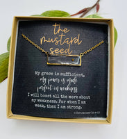 Mustard Seed Necklace, Faith Gift, Encouragement Gift: Gold