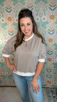 Classic Comfort Stripe Top – Mocha