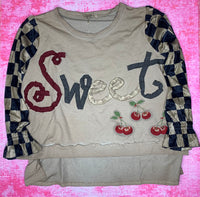 One Size Cherry Sweetheart Top