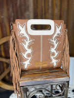 Prairie Fringe Clutch – Brown