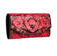 Tambrina Hand-Tooled Wallet in Red