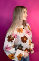 Your Own Way Flower Printer Sweater