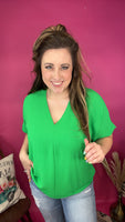 Evergreen V-neck Top