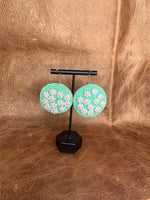 Mint Blossom Beaded Earrings