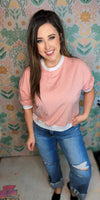 Classic Comfort Stripe Top – Coral
