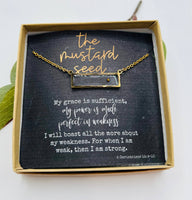 Mustard Seed Necklace, Faith Gift, Encouragement Gift: Gold
