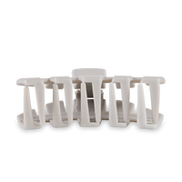 Classic Hair Clip | Large | Silver Flames