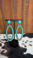 The Turquoise Desert Stone Oval Earrings
