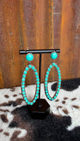 The Turquoise Desert Stone Oval Earrings