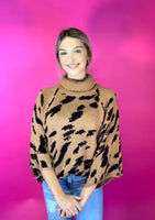Leopard Knit Pullover Sweater Top