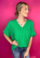 Evergreen V-neck Top