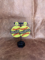 Softball Mama Beaded Earrings
