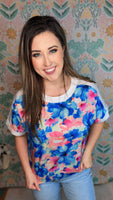 Blue Bloom Top