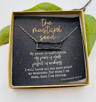 Mustard Seed Necklace, Faith Gift, Encouragement Gift: Gold