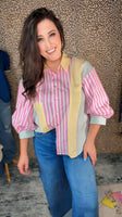 Pastel Pop Button Down Top