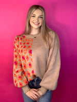 On My Own Leopard Colorblock Sweater