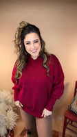 The Sonoma Side Slit Sweater – Cabernet