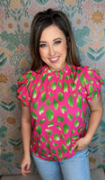 Electric Bloom Blouse