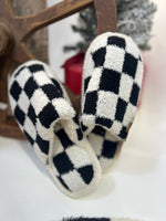 Checkered House Shoes Black & White