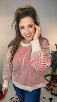The Bristol Two-Tone Sweater Top – Red