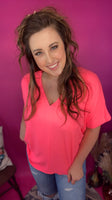 Neon Pink Roll With Me Top