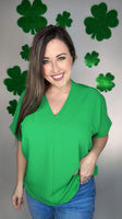 Evergreen V-neck Top