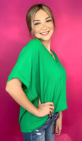 Evergreen V-neck Top