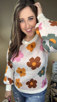 Your Own Way Flower Printer Sweater