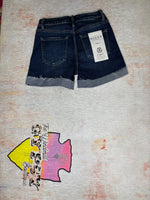 Classic Dark Wash Stretch Denim Shorts