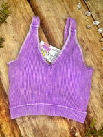 Ribbed Racerback Crop Top- Violet