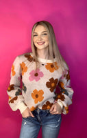 Your Own Way Flower Printer Sweater