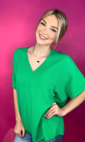 Evergreen V-neck Top