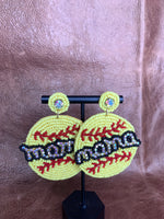 Softball Mama Beaded Earrings