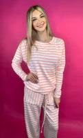 Always Home Stripe Lounge Set - Pink