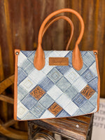 Patchwork Denim Wrangler Tote