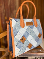 Patchwork Denim Wrangler Tote