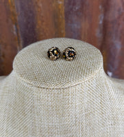 Golden Night Sparkle Stud Earrings