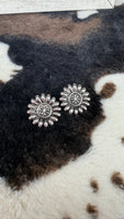 Sunburst Concho Stud Earrings