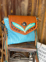 Blue Wings Hand Tolled Bag