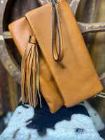 Austin Crossbody Clutch- Camel