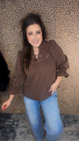 Wild Harvest Blouse - Chocolate