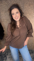 Wild Harvest Blouse - Chocolate