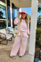 Always Home Stripe Lounge Set - Pink
