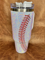 Baseball Rhinestone Tumbler